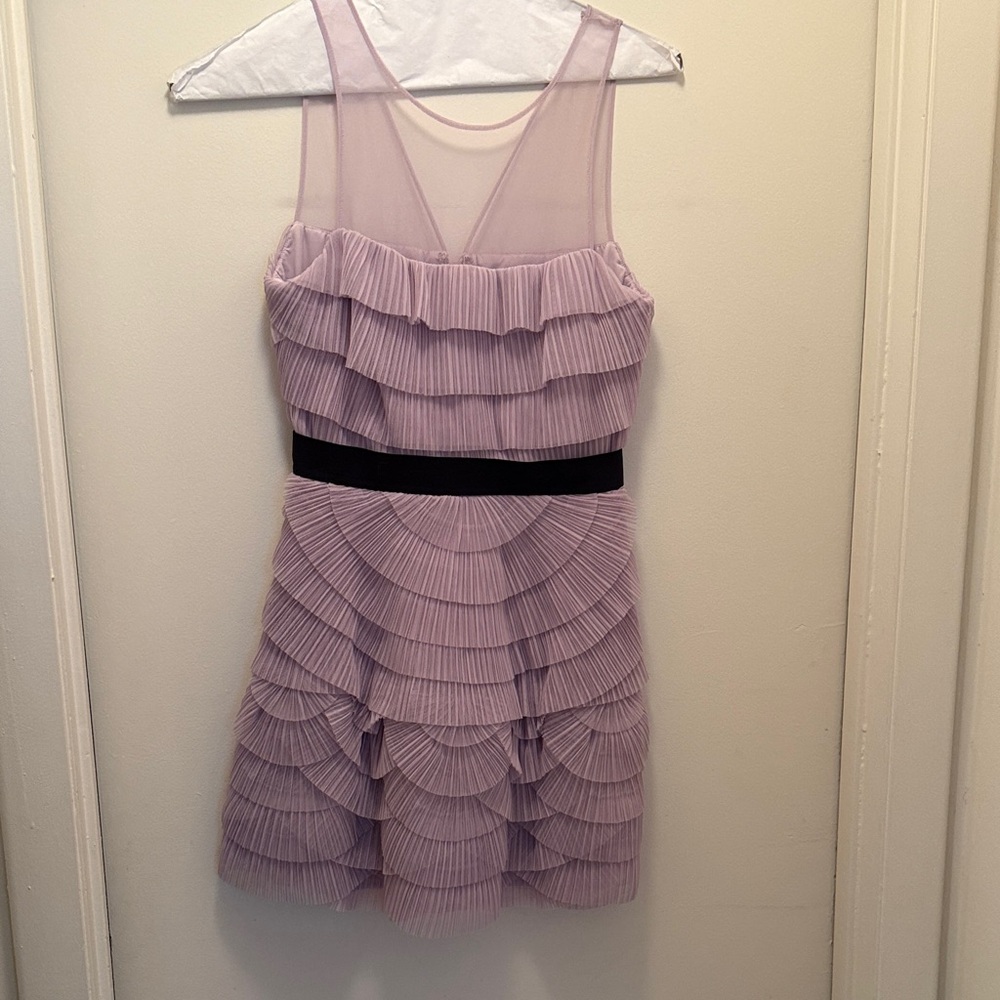 BCBGMaxAzria Lilac Tiered Mini Dress